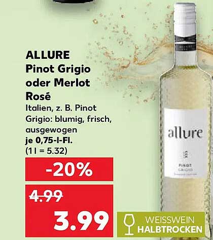 ALLURE Pinot Grigio oder Merlot Rosé