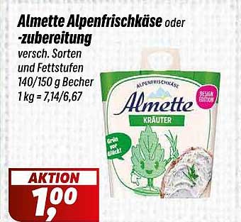Almette Alpenfrischkäse oder -zubereitung