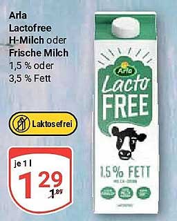 Arla Lactofree H-Milch oder Frische Milch 1,5 % oder 3,5 % Fett