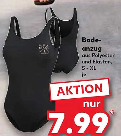 Badeanzug aus Polyester und Elastan, S - XL je