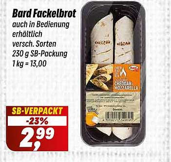 Bard Eckenbrot auch in Bedienung erhältlich versch. Sorten 230 g SB-Packung 1 kg = 13,00