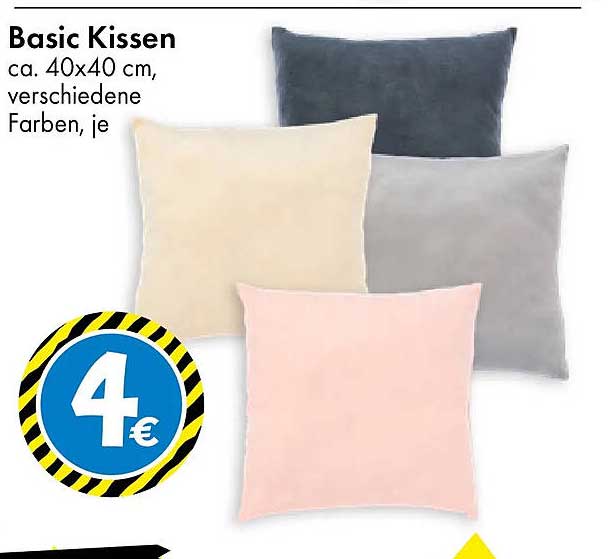 Basic Kissen ca. 40x40 cm, verschiedene Farben, je