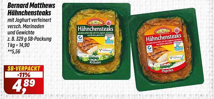 Bernard Matthews Hähnchensteaks