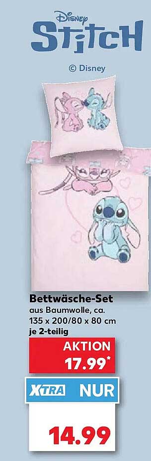 Bettwäsche-Set aus Baumwolle, ca. 135 x 200/80 x 80 cm je 2-teilig