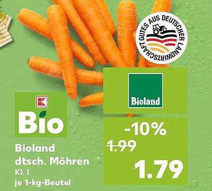Bioland dtsch. Möhren Kl. I je 1-kg-Beutel