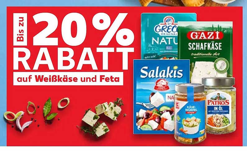 Bis zu 20% RABATT auf Weißkäse und Feta