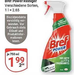 Bref Power Reiniger Verschiedene Sorten, 1 l = 2.65