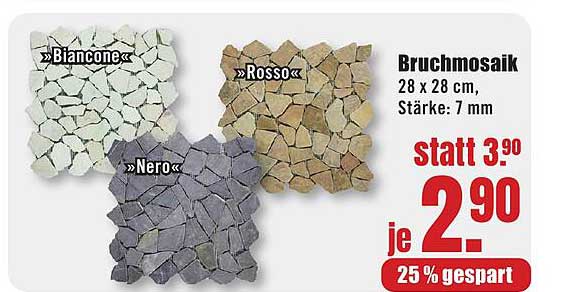 Bruchmosaik 28 x 28 cm, Stärke: 7 mm