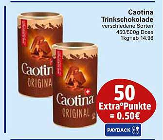 Caotina Trinkschokolade verschiedene Sorten 450/500g Dose 1kg=ab 14.98