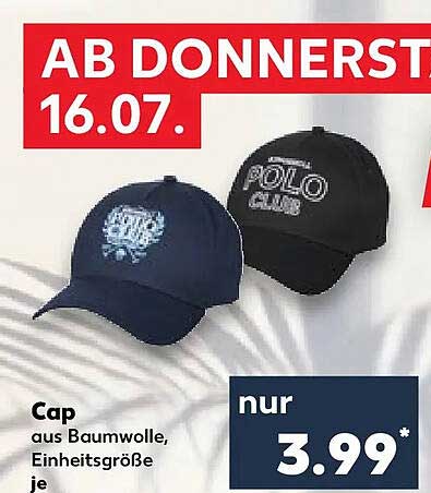 Cap aus Baumwolle, Einheitsgröße je