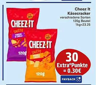 Cheez It Cracker verschiedene Sorten 120g Beutel 1kg=23.25