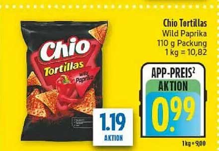 Chio Tortillas Wild Paprika 110 g Packung