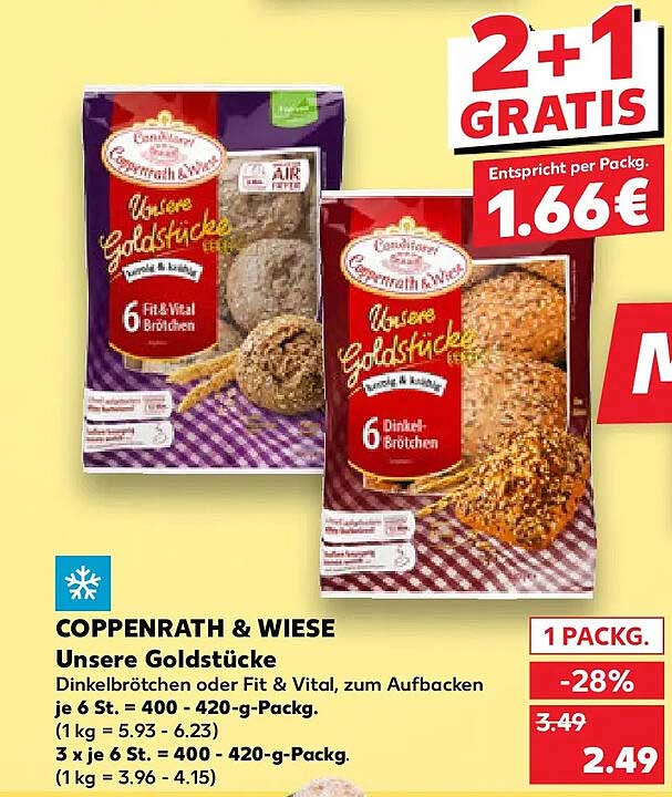 COPPENRATH & WIESE Unsere Goldstücke Dinkelbrötchen oder Fit & Vital, zum Aufbacken je 6 St.