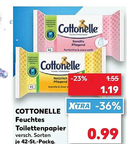 COTTONELLE Feuchtes Toilettenpapier versch. Sorten je 42-St.-Packg.