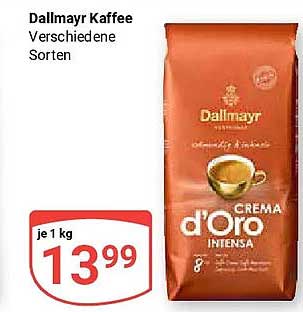 Dallmayr Kaffee Verschiedene Sorten