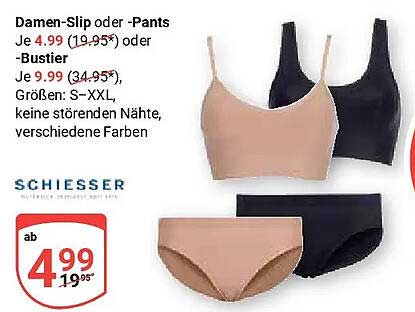 Damen-Slip oder -Pants Je 4.99 (19.95*) oder -Bustier Je 9.99 (34.95*), Größen: S-XXL, keine störenden Nähte, verschiedene Farben