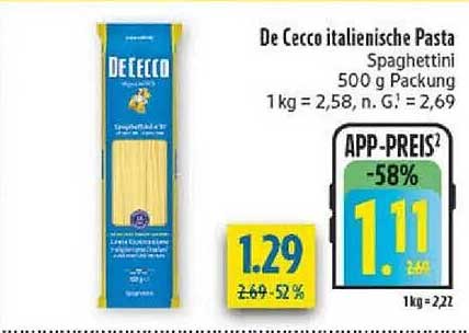 De Cecco italienische Pasta Spaghetti 500 g Packung