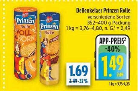 DeBeukelaer Prinzen Rolle verschiedene Sorten 352–400 g Packung