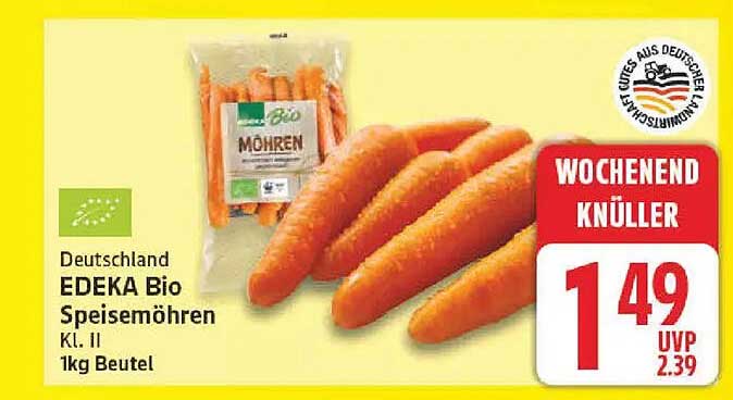 Deutschland EDEKA Bio Speisemöhren Kl. II 1kg Beutel