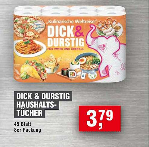 DICK & DURSTIG HAUSHALTS-TÜCHER 45 Blatt 8er Packung