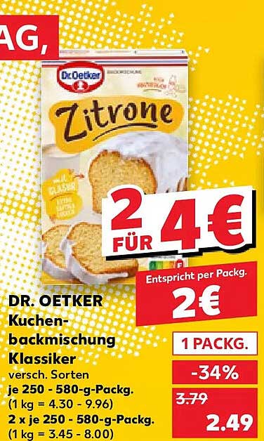 DR. OETKER Kuchen-backmischung Klassiker verschied. Sorten je 250 - 580-g-Packg. (1 kg = 4.30 - 9.96) 2 x je 250 - 580-g-Packg. (1 kg = 3.45 - 8.00)