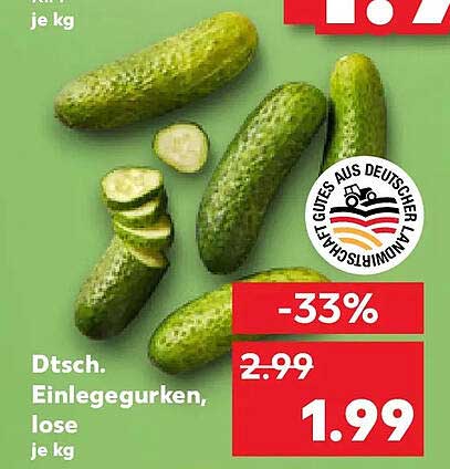 Dtsch. Einlegegurken, lose je kg