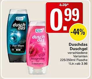 Duschdas Duschgel verschiedene Varianten 225/250 ml Flasche 1 ltr.=ab 3,96