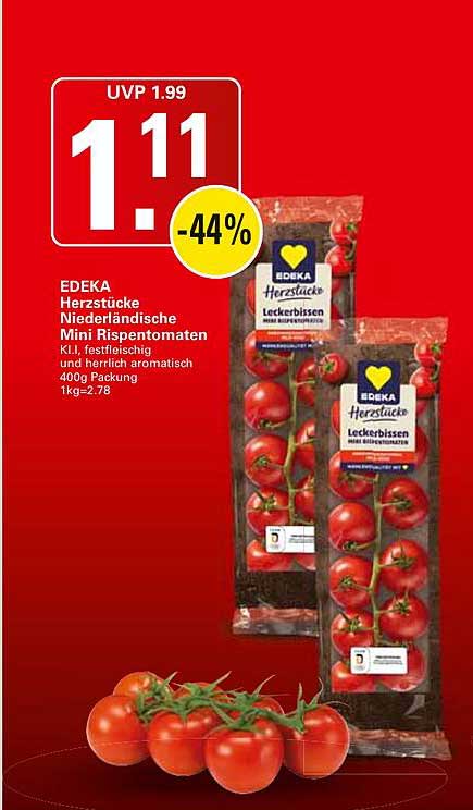 EDEKA Herzstücke Niederländische Mini Rispentomaten