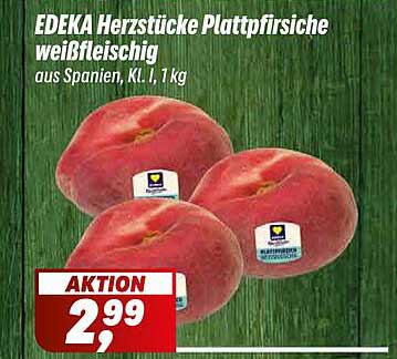 EDEKA Herzstücke Plattpfirsiche weißfleischig aus Spanien, Kl. I, 1 kg