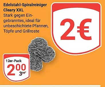Edelstahl-Spiralreiniger Cleary XXL