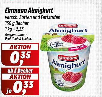 Ehrmann Almighurt versch. Sorten und Fettstufen 150 g Becher