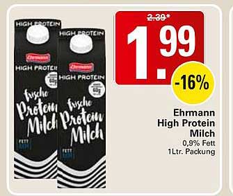 Ehrmann High Protein Milch 0,9% Fett 1Ltr. Packung