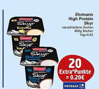 Ehrmann High Protein Skyr verschiedene Sorten 450g Becher 1kg=4.42