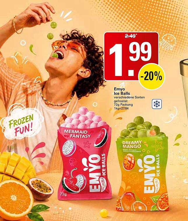 Emyo Ice Balls verschiedene Sorten gefrostet 72g Packung