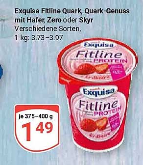 Exquisa Fitline Quark, Quark-Genuss mit Hafer, Zero oder Skyr