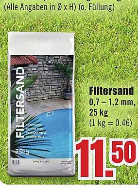 Filtersand 0,7 – 1,2 mm, 25 kg