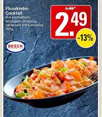 Flusskrebs-Cocktail mit aromatisch-würzigem Dressing, verfeinert mit Calvados 100g