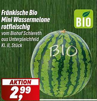 Fränkische Bio Mini Wassermelone rotfleischig
