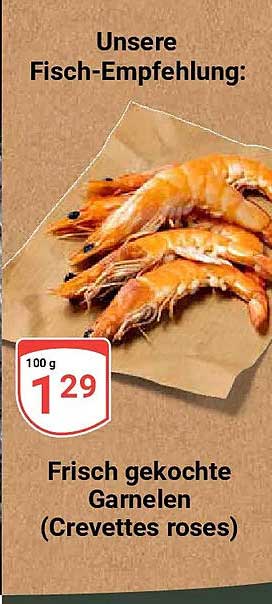 Frisch gekochte Garnelen (Crevettes roses)