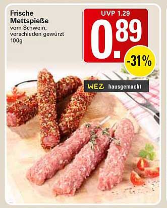 Frische Mettspieße