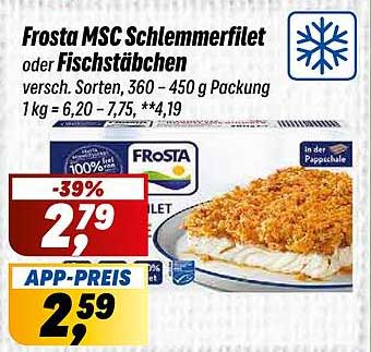 Frosta MSC Schlemerfilet oder Fischstäbchen