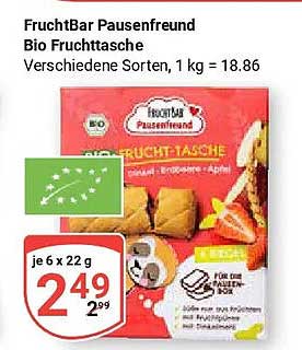 FruchtBar Pausenfreund Bio Fruchttasche Verschiedene Sorten, 1 kg = 18.86