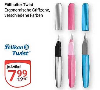 Füllhalter Twist Ergonomische Griffzone, verschiedene Farben