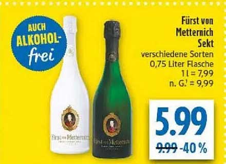 Fürst von Metternich Sekt verschiedene Sorten 0,75 Liter Flasche