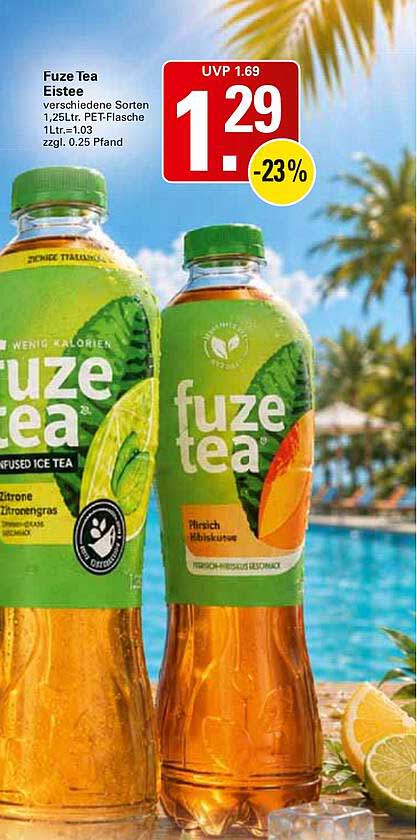 Fuze Tea Eistee verschiedene Sorten 1,25Ltr. PET-Flasche