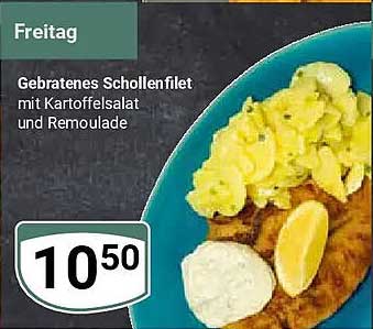 Gebratenes Schollenfilet mit Kartoffelsalat und Remoulade