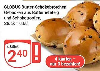 GLOBUS Butter-Schokobrötchen