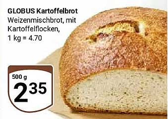 GLOBUS Kartoffelbrot Weizenmischbrot, mit Kartoffelflocken, 1 kg = 4.70