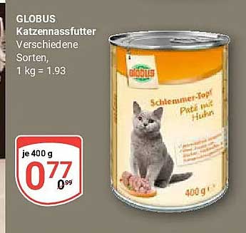 GLOBUS Katzennaßfutter Verschiedene Sorten, 1 kg = 1.93