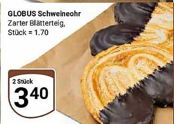 GLOBUS Schweineohr Zarter Blätterteig, Stück = 1.70